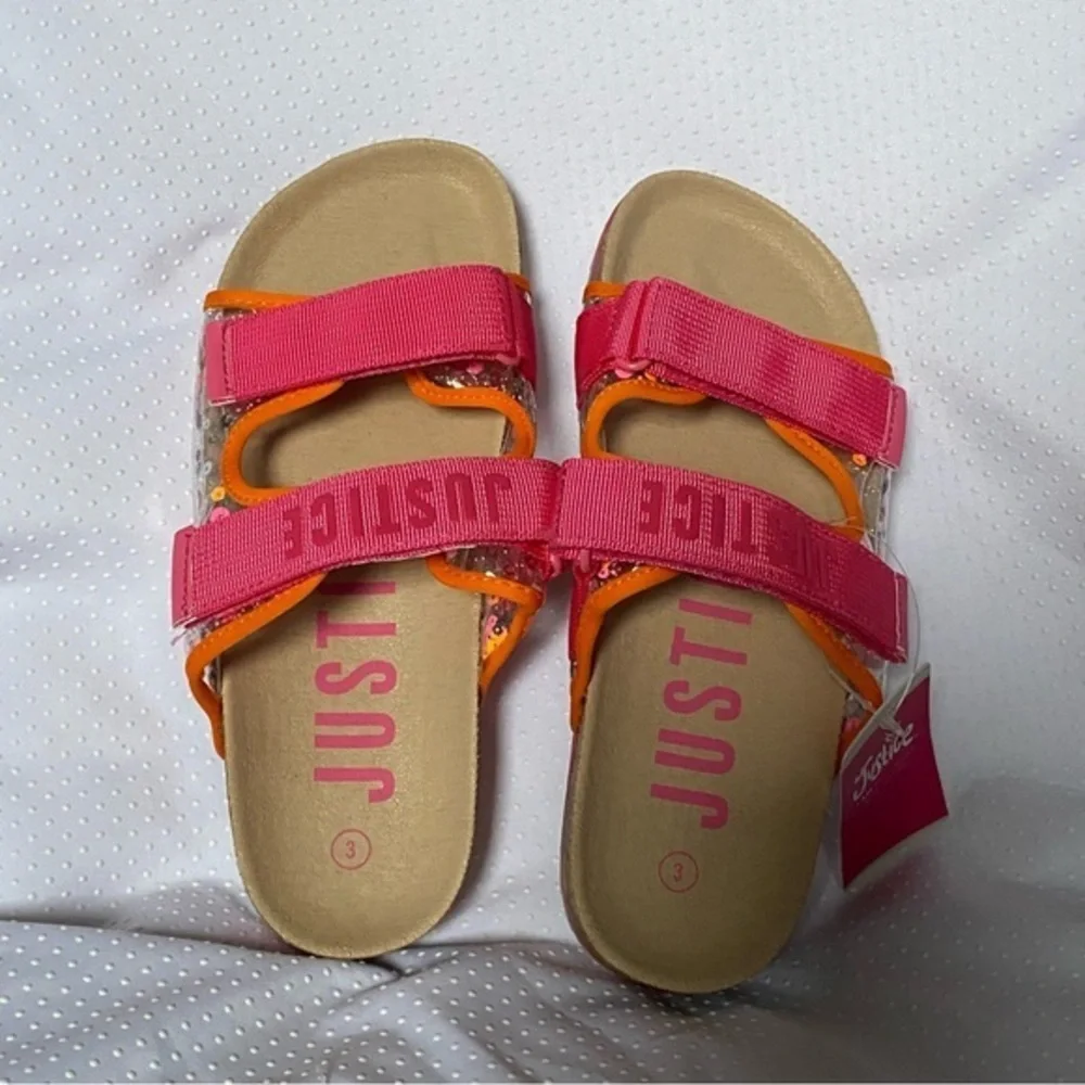 Justice‎ Shoes Sandales Girls Size 3 Slip On New With Tags Pink